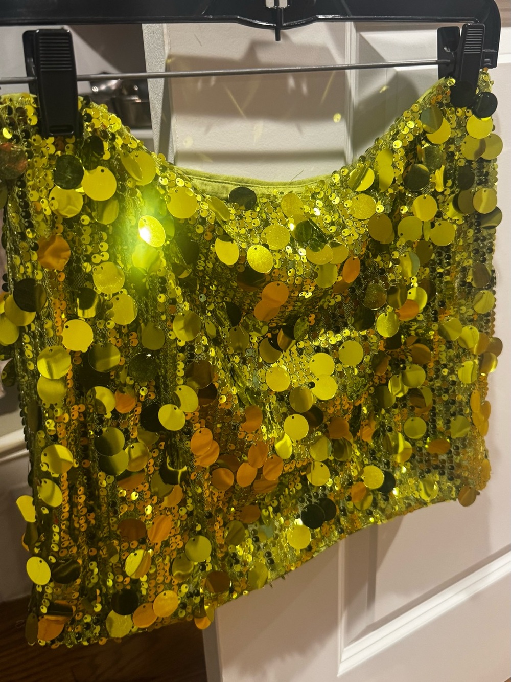 Princess Polly Yellow Sequin Mini Skirt
